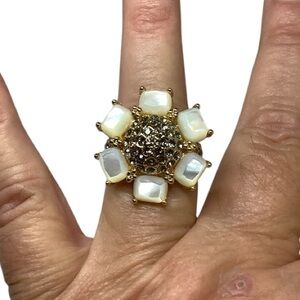 Gold plated flower cluster ring